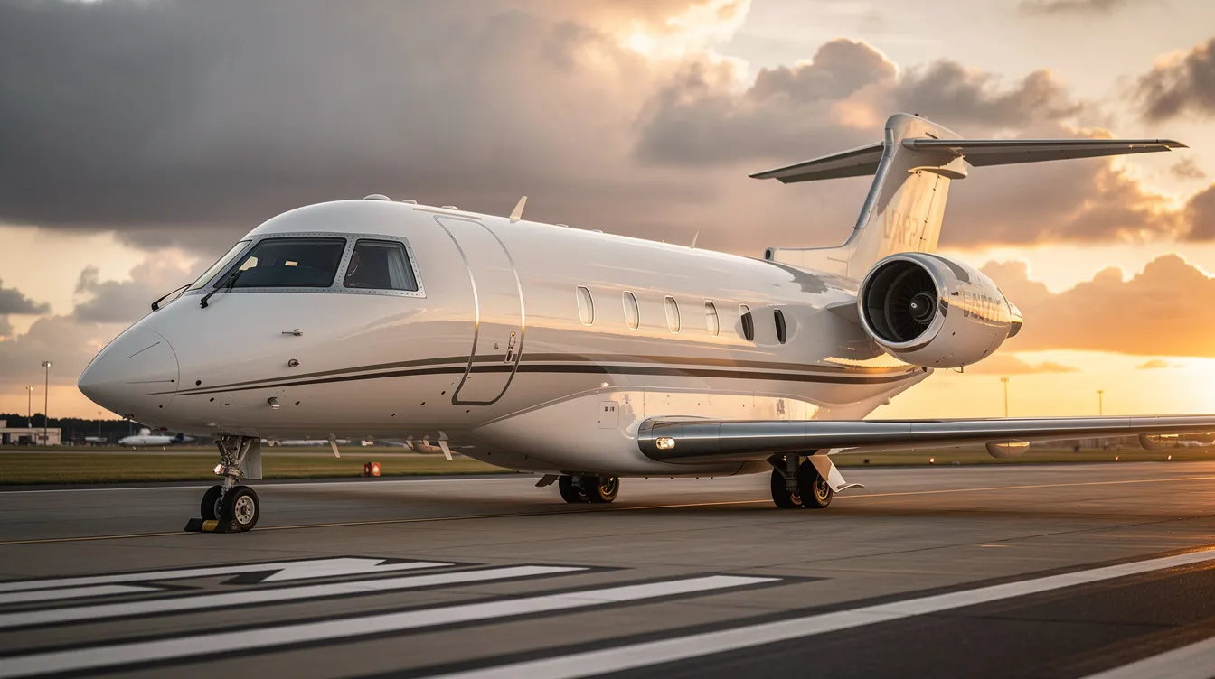 The image features a sleek private jet parked on the tarmac at Indira Gandhi International Airport, showcasing the luxury and convenience of private aviation. This private jet represents the ideal choice for travelers seeking to bypass crowded airports and enjoy personalized service during their private jet journey in India.