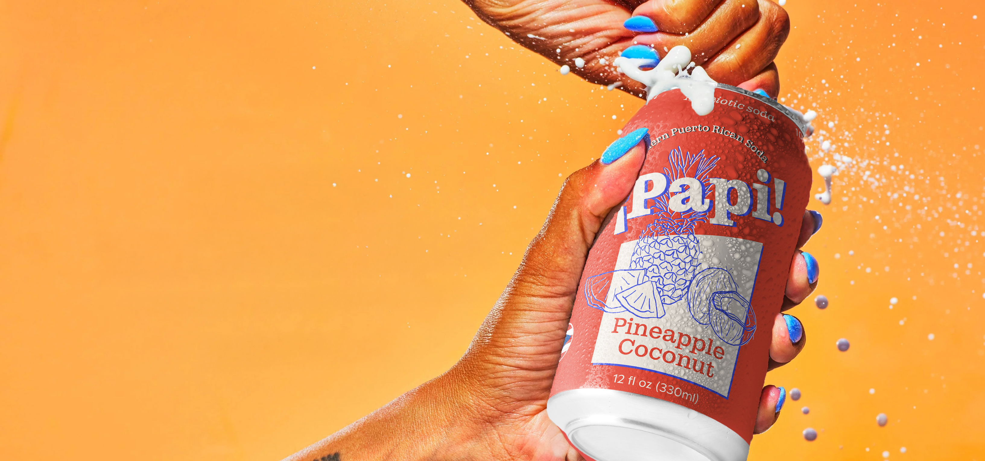 Hero Image, person opening can of Papi