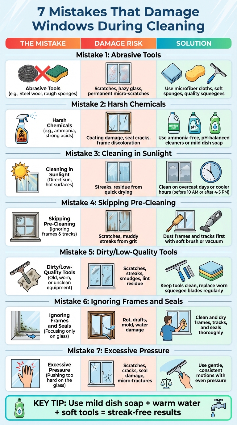 7 Window Cleaning Mistakes: Damage Risks and Solutions Guide
