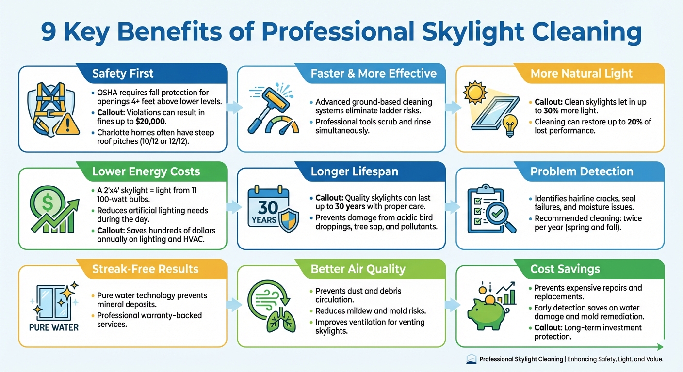 9 Key Benefits of Professional Skylight Cleaning: Safety, Savings & Performance
