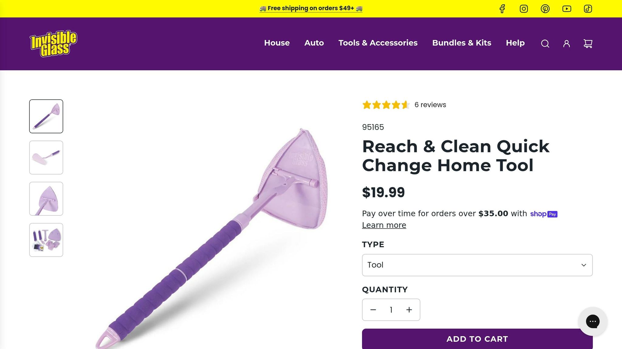 Invisible Glass Reach and Clean Wiper Tool