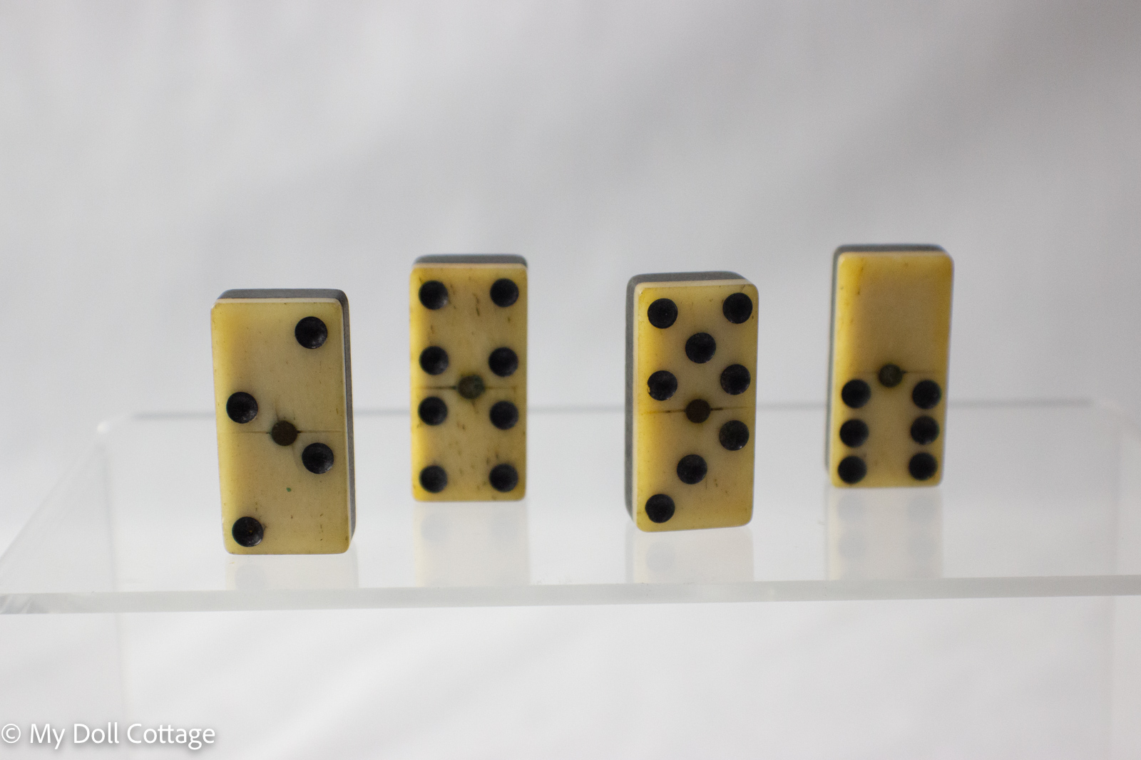 c. 1930s Antique Bone & Wood Domino Tiles 