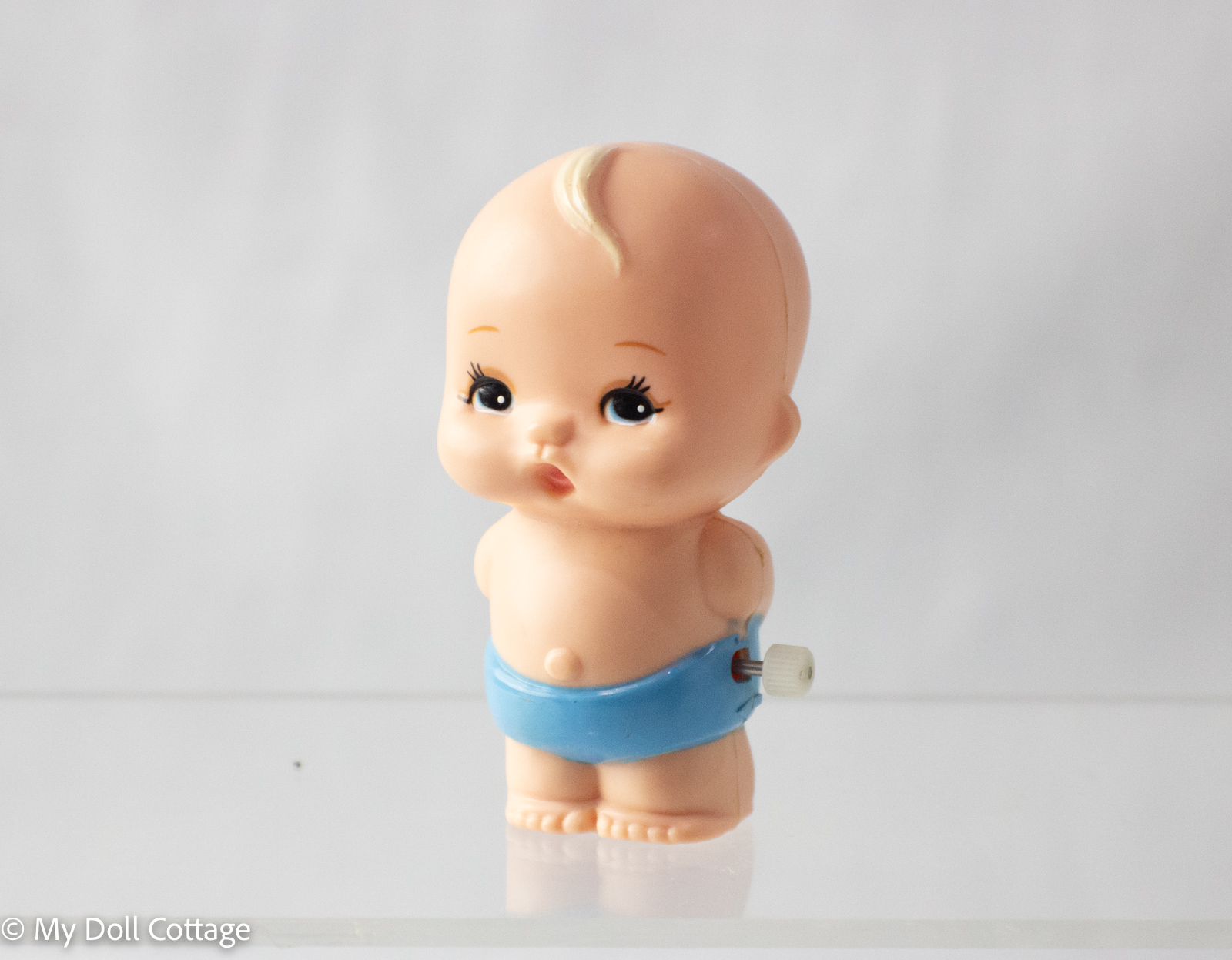 1977 Tomy Wind-Up Baby with Blue Pants – Made in Taiwan