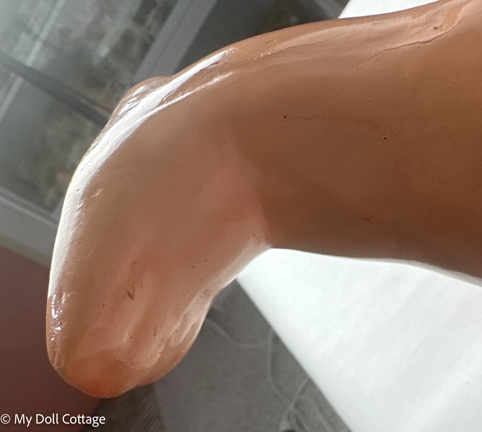 Close-up of legs and feet showing finish and condition