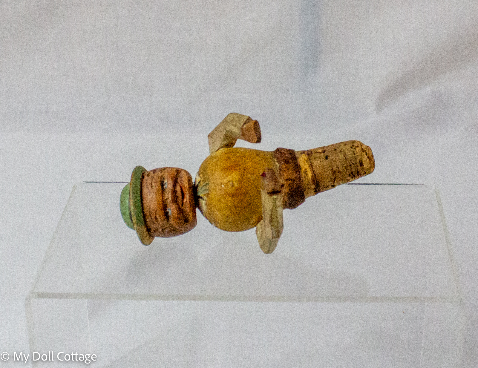 c.1950s–1960s ANRI Hand-Carved Folk Art Bottle Stopper Figure, Italy