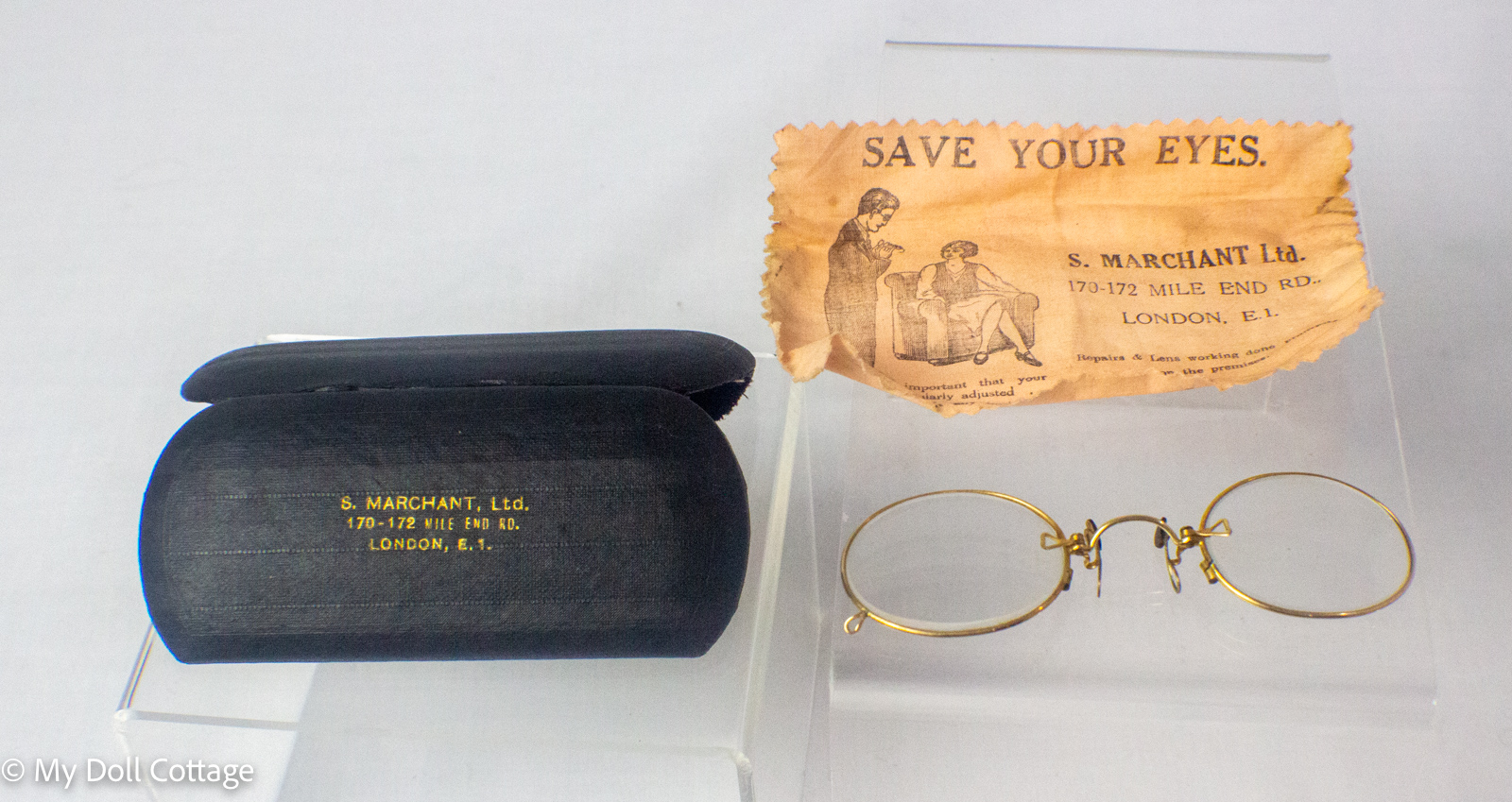 c.1900–1920 – English 10ct Rolled Gold Pince-Nez Spectacles