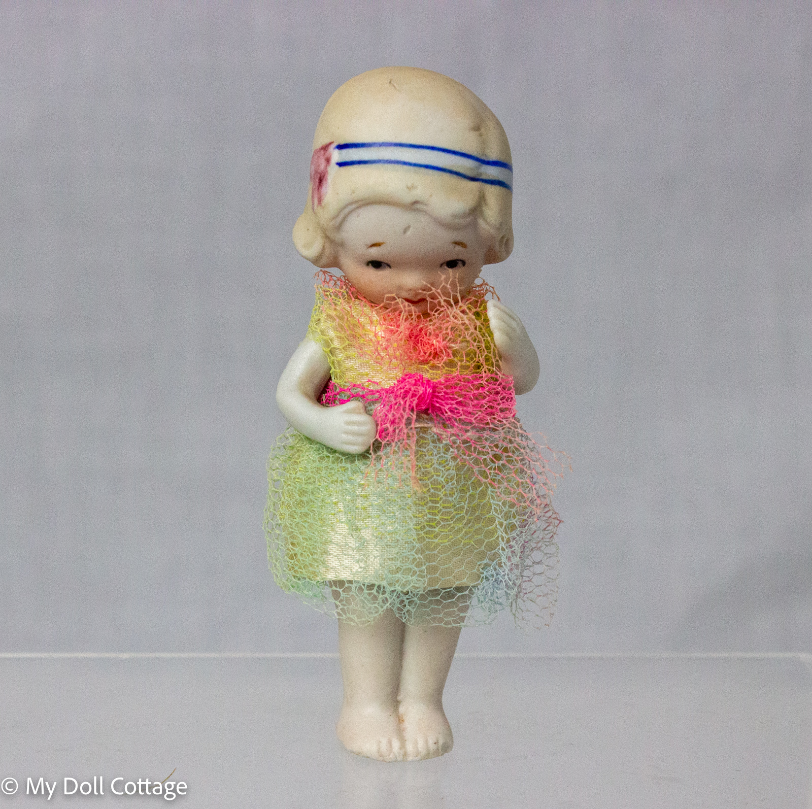 c.1930s Japanese All-Bisque Flapper-Style Doll 