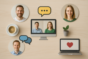 People Collaborating in a Virtual Office