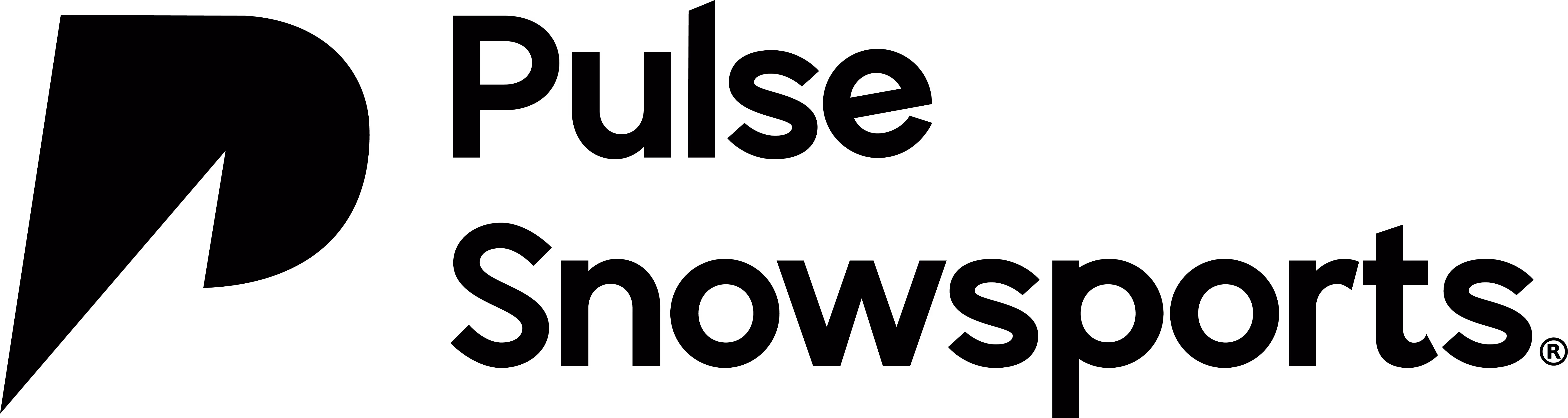 Pulse Snowsports full logo in Black with transparent background