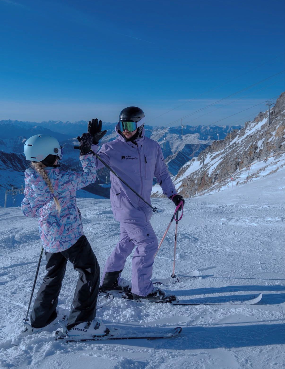 Anthony Whitfield teaching a young child during a private ski lesson in Verbier.