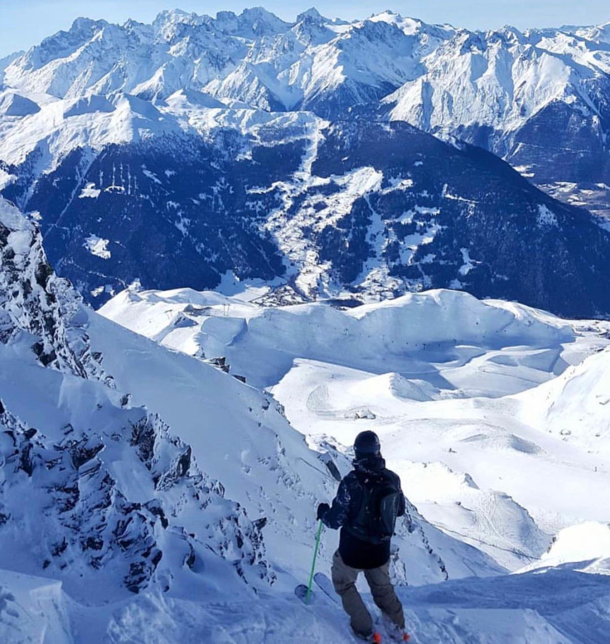 Anthony Whitfield enjoying a view in Verbier after another day in the mountains.