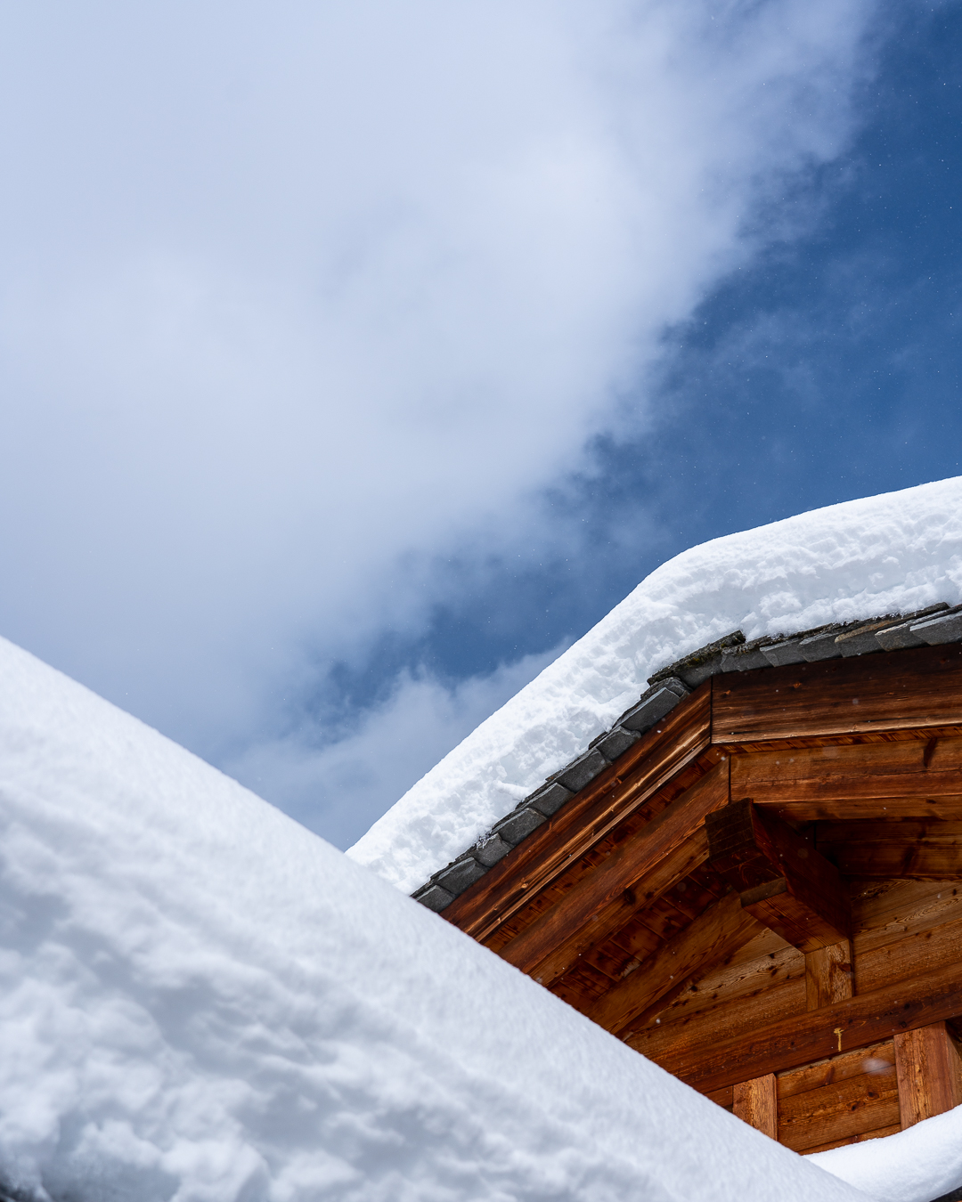 Outdoor cafés in Morzine village during the winter ski season.