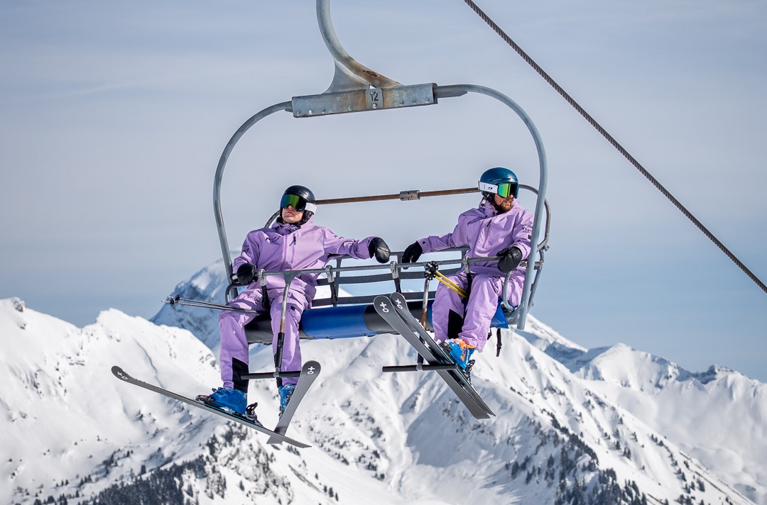 Skier using a lift pass to access the Morzine ski lifts in the Portes du Soleil.