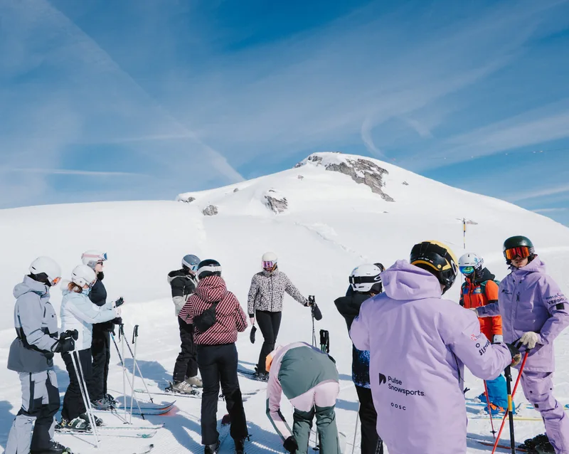 Adult ski coaching clinic in Verbier with Pulse Snowsports