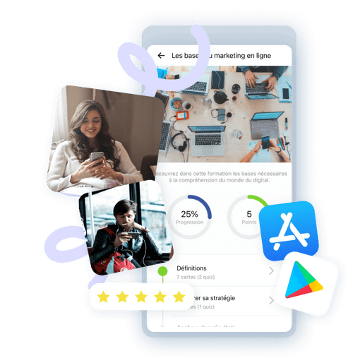Lms App Lessons Mobile Learning LMS | iOS & Android Microlearning App — Cards