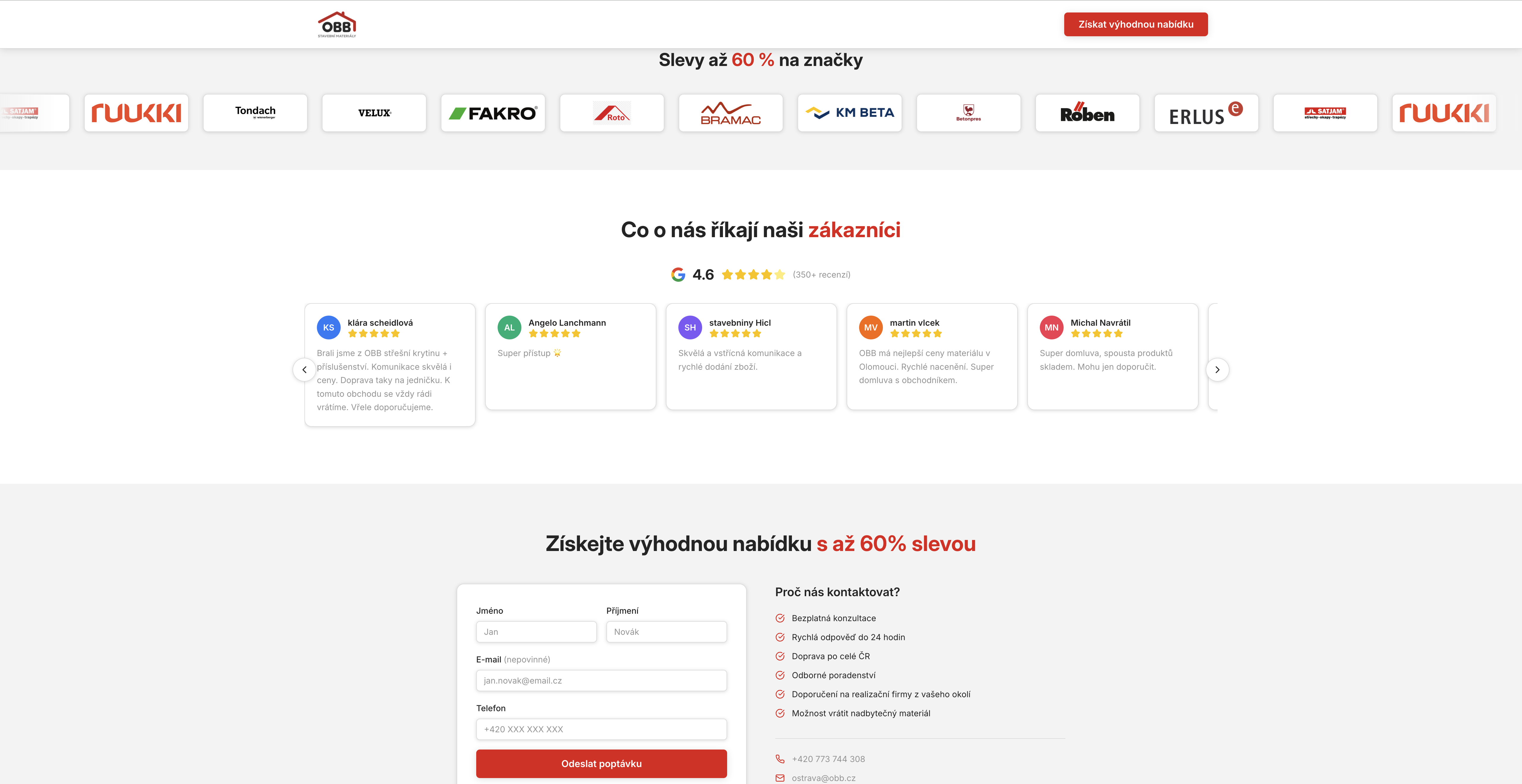 Přidali jsme seznam značek a recenze pro zvýšení důvěryhodnosti