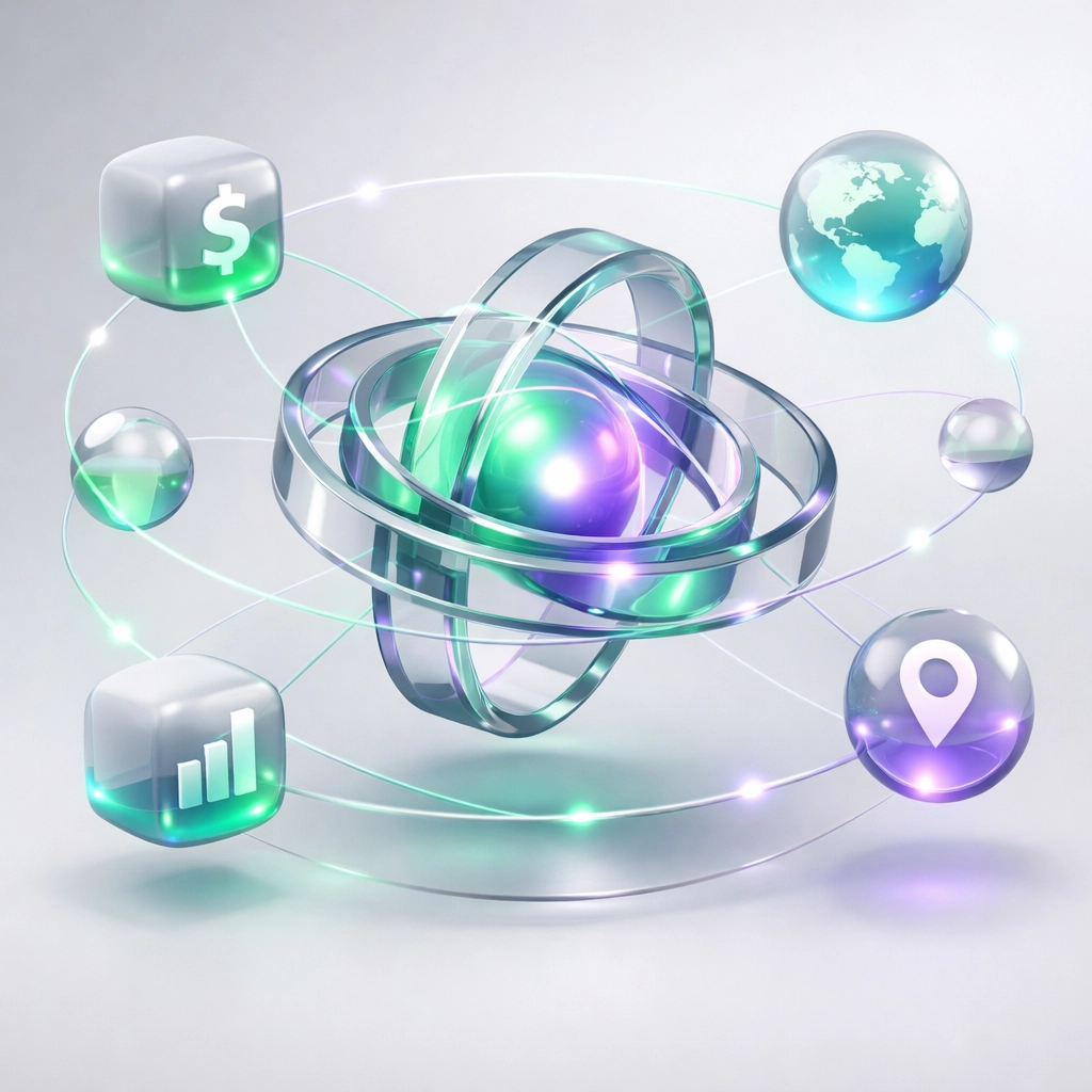 A central intelligence core connecting global compensation benchmarking and geographic talent data.