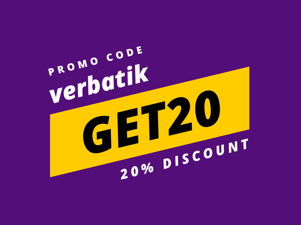 verbatik promo code GET20