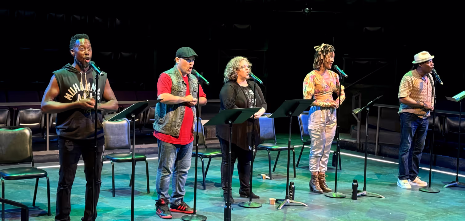 Actors Theatre of Louisville cast performing a staged reading, showcasing Louisville Theatre and performing arts.