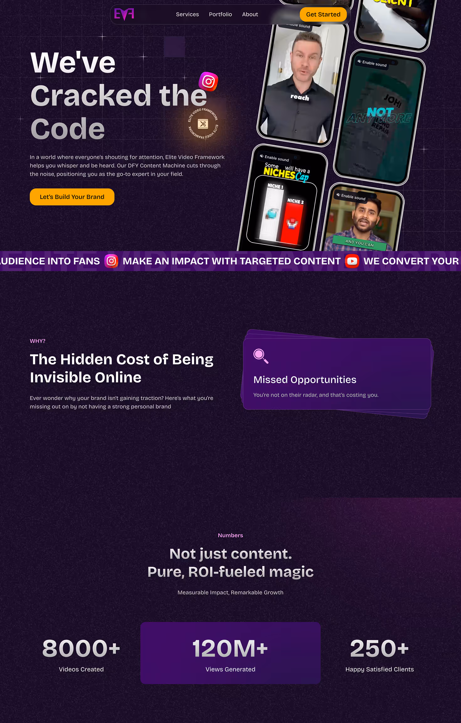 Marketing service company website redesign