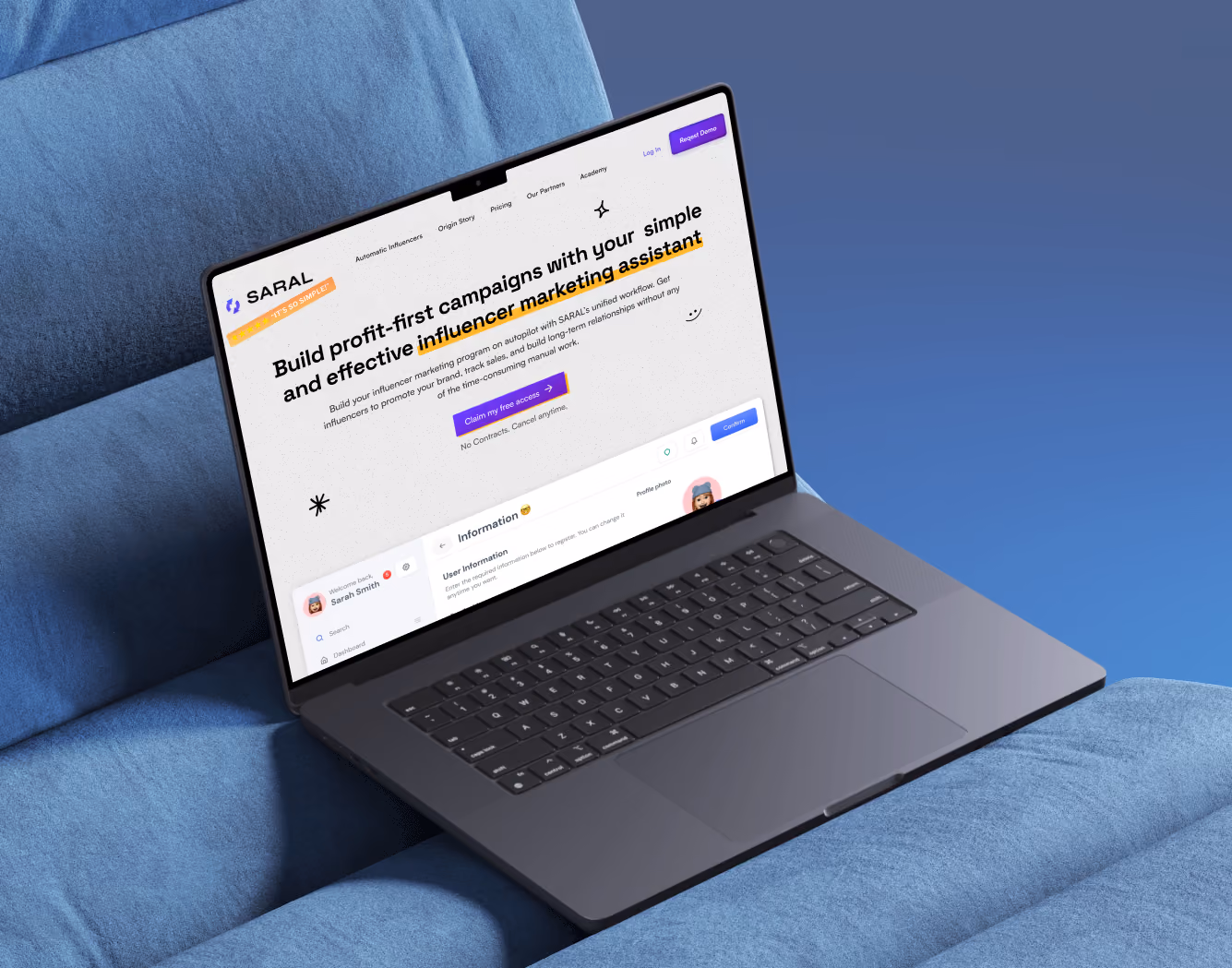 SaaS website design project built in Webflow