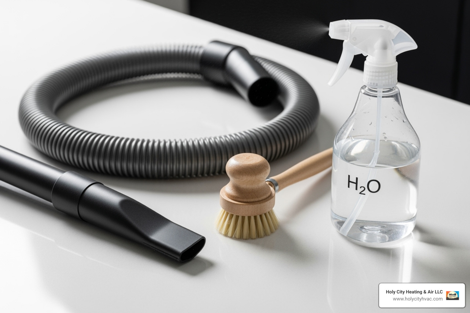 tools needed for DIY cleaning (vacuum, soft brush, water) - daikin air conditioner maintenance
