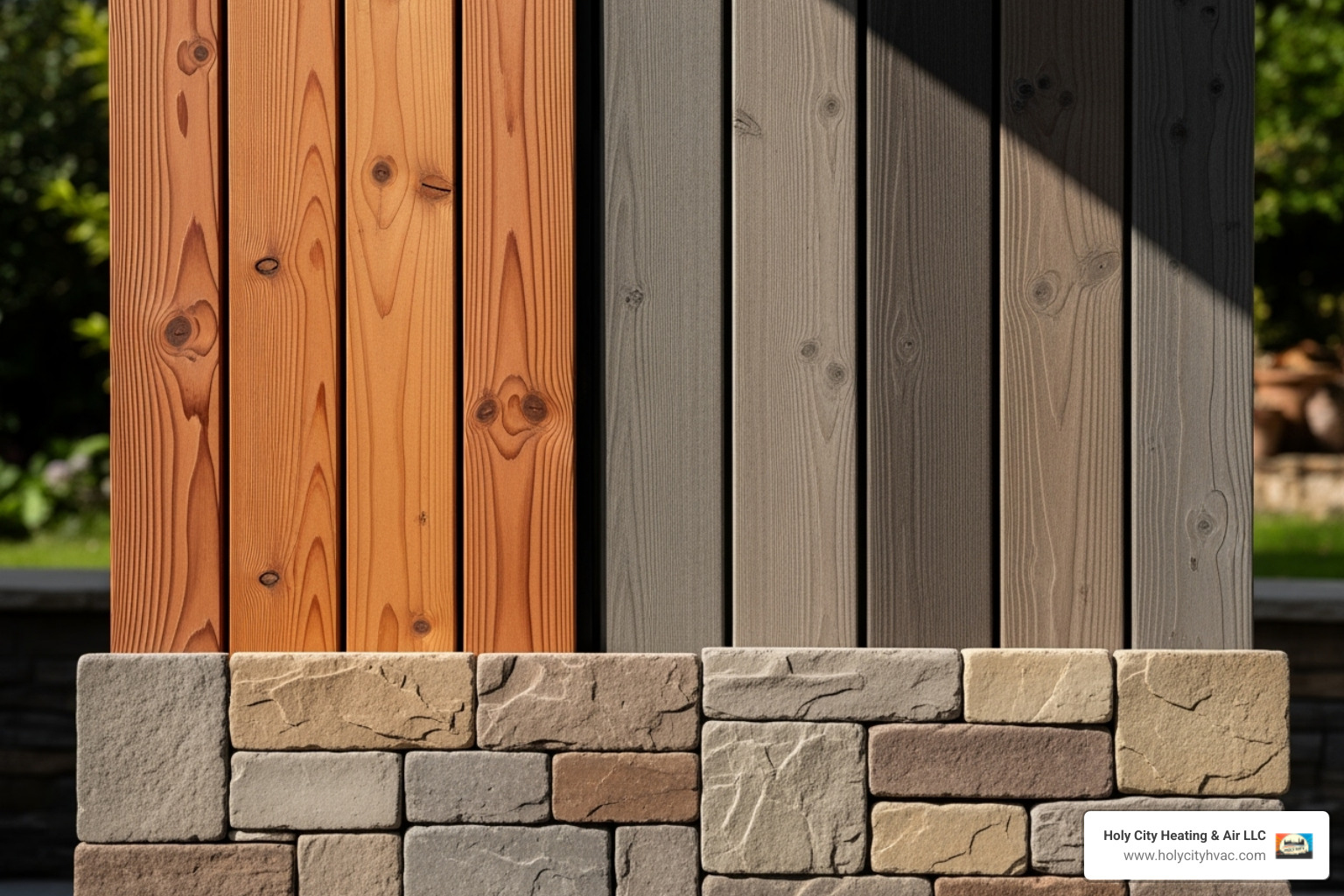 various weather-resistant materials like cedar planks, composite decking, and stone pavers - outdoor shower installation