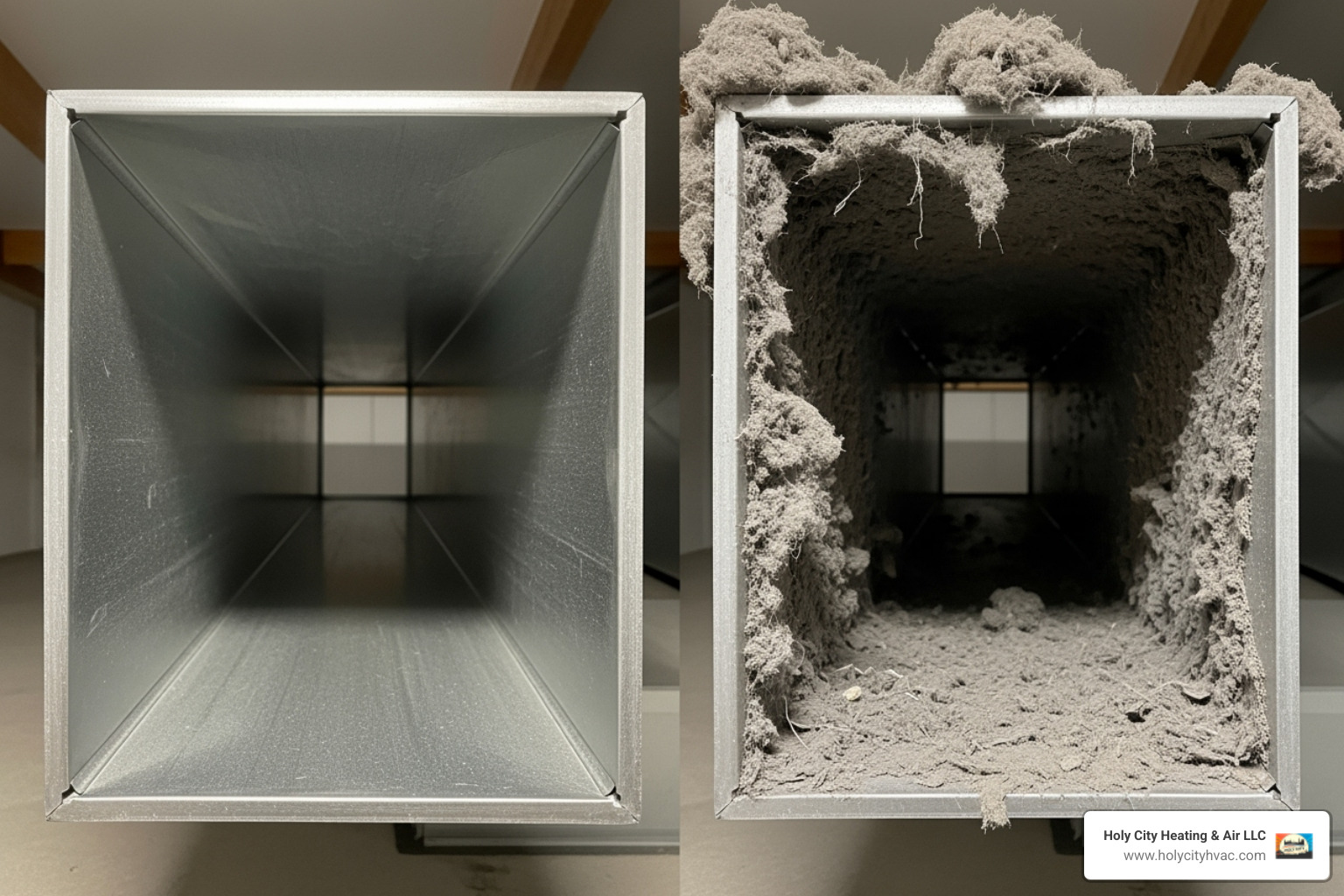 clean air duct versus a dirty one - furnace repair mt pleasant clean air duct versus a dirty one - furnace repair mt pleasant