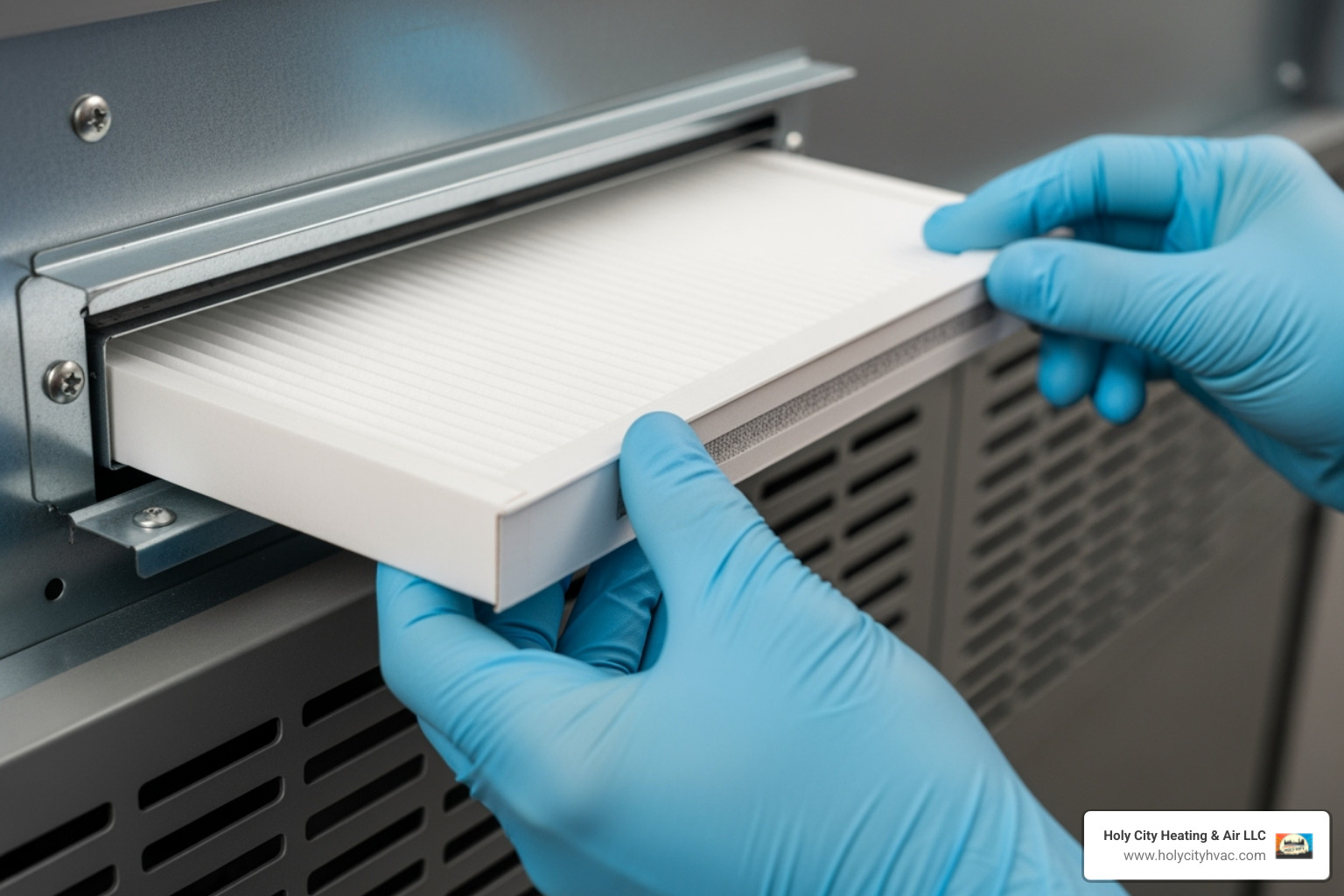 clean modern air filter being inserted into HVAC system - heating installation charleston clean modern air filter being inserted into HVAC system - heating installation charleston