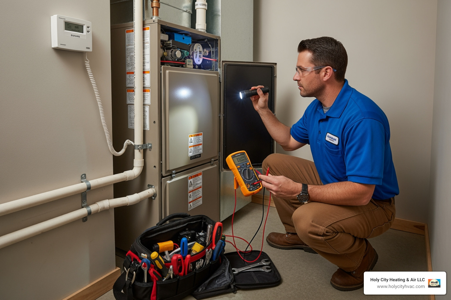 technician performing furnace checkup - "I need a 24/7 furnace repair near me. I'm in the West Ashley area." technician performing furnace checkup - "I need a 24/7 furnace repair near me. I'm in the West Ashley area."