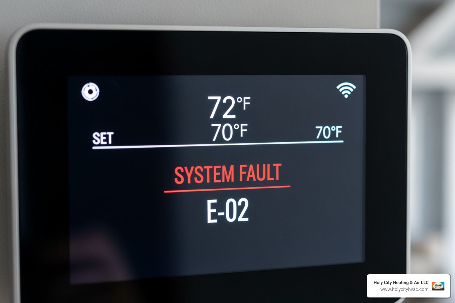 Thermostat displaying an error message - residential hvac repair