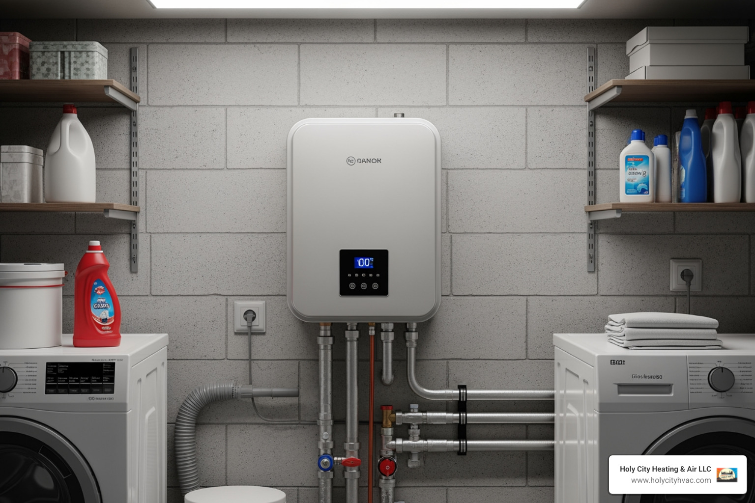 compact tankless water heater mounted on a wall - plumber for water heater installation compact tankless water heater mounted on a wall - plumber for water heater installation