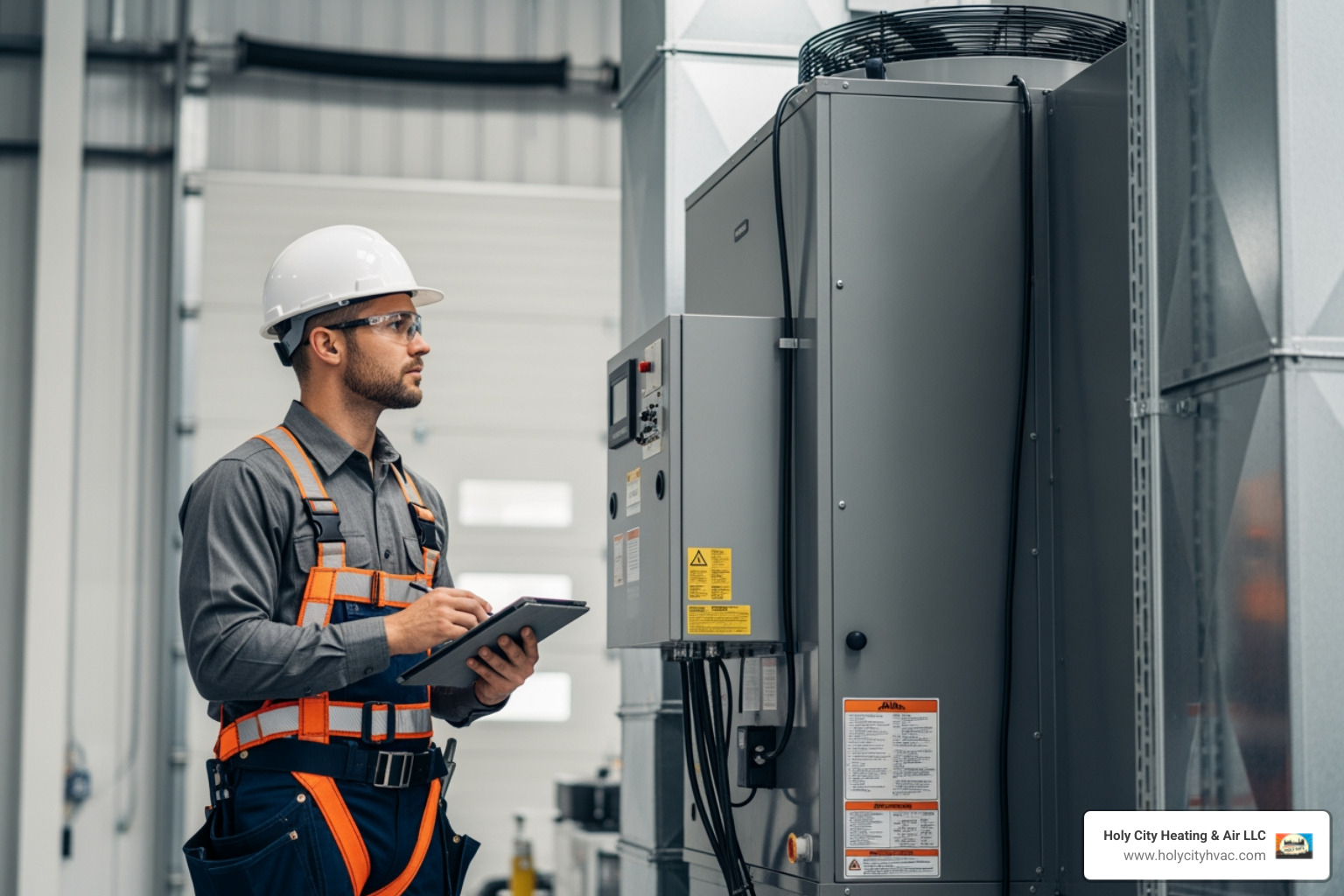 Infographic showing the commercial furnace installation process: 1) On-site assessment and load calculation, 2) System selection based on building needs and climate, 3) Professional installation with safety compliance, 4) Testing and calibration for optimal performance, 5) Ongoing maintenance for extended lifespan - commercial furnace installation in charleston, sc