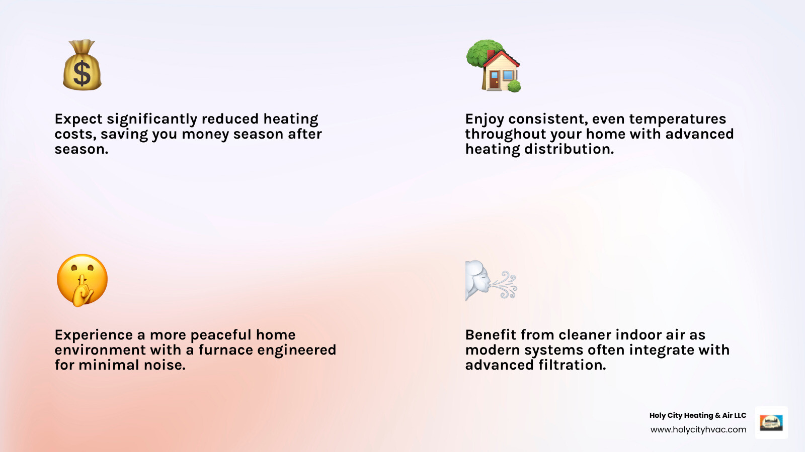 infographic showing benefits of energy-efficient furnaces including lower utility bills, improved comfort, better air quality, reduced environmental impact, and long-term cost savings with percentage breakdowns - "I'm looking for an energy efficient furnace for my home on Kiawah island. Which companies install them?" infographic 4_facts_emoji_light-gradient infographic showing benefits of energy-efficient furnaces including lower utility bills, improved comfort, better air quality, reduced environmental impact, and long-term cost savings with percentage breakdowns - "I'm looking for an energy efficient furnace for my home on Kiawah island. Which companies install them?" infographic 4_facts_emoji_light-gradient