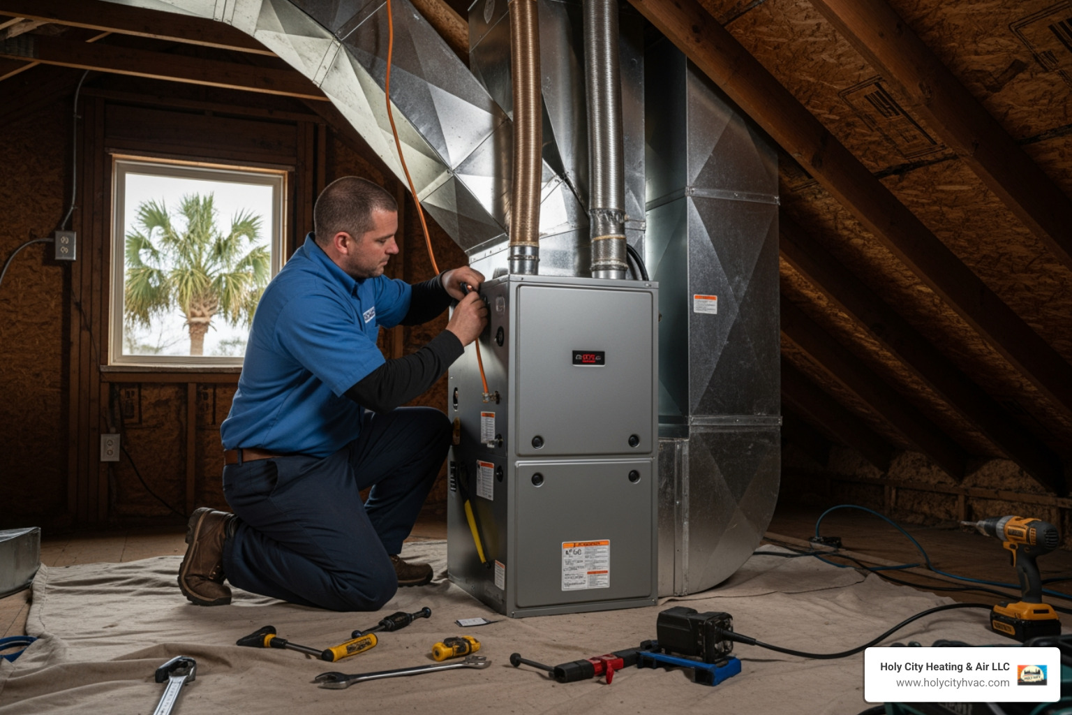 Infographic showing the 5 critical warning signs that indicate you need emergency heating installation: 1) Complete system failure with no heat from vents, 2) Strange loud noises like banging or grinding from your unit, 3) Yellow pilot light on gas furnaces indicating carbon monoxide risk, 4) System age over 15 years with frequent breakdowns, 5) Burning smells or electrical issues creating safety hazards - emergency heating installation in johns island, sc Infographic showing the 5 critical warning signs that indicate you need emergency heating installation: 1) Complete system failure with no heat from vents, 2) Strange loud noises like banging or grinding from your unit, 3) Yellow pilot light on gas furnaces indicating carbon monoxide risk, 4) System age over 15 years with frequent breakdowns, 5) Burning smells or electrical issues creating safety hazards - emergency heating installation in johns island, sc