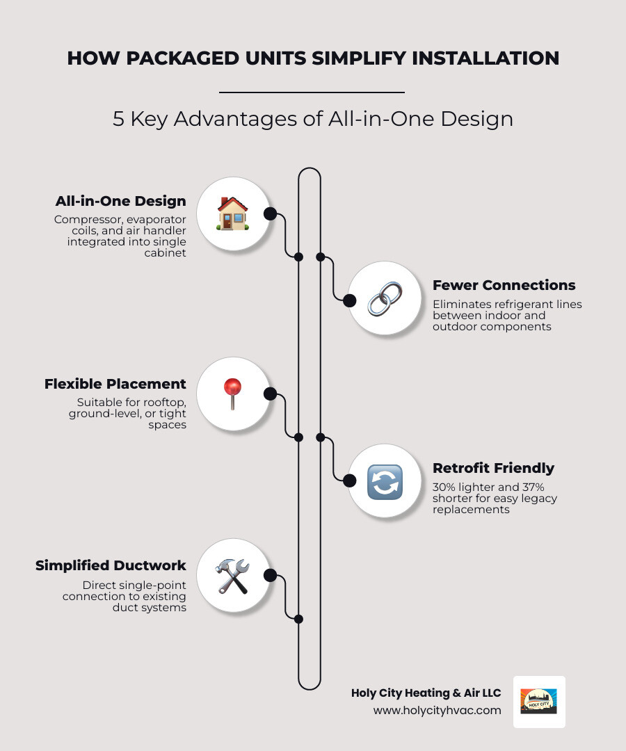 Infographic showing components of a self-contained Daikin packaged unit and how they simplify installation - how daikin Infographic showing components of a self-contained Daikin packaged unit and how they simplify installation - how daikin