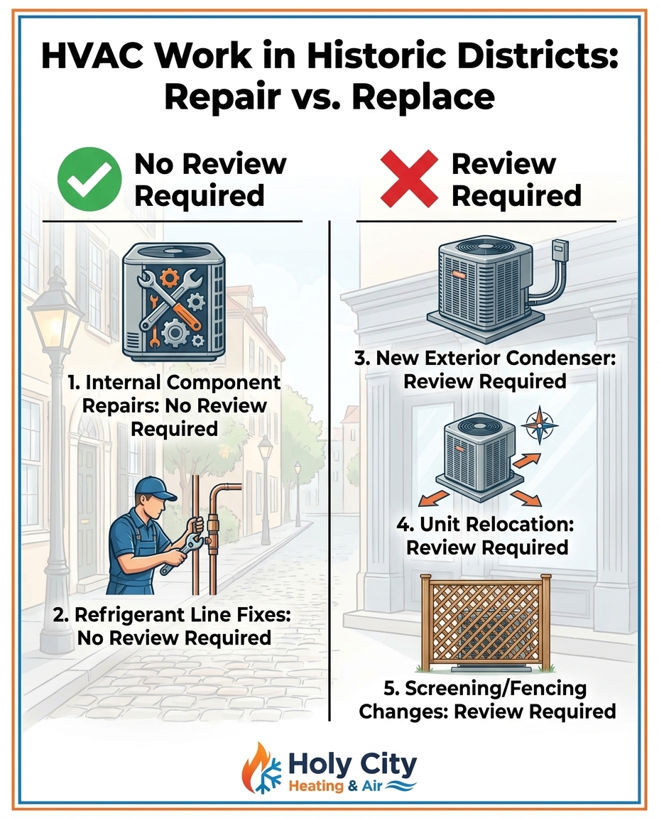 HVAC Work in Historic Districts: Repair vs. Replace