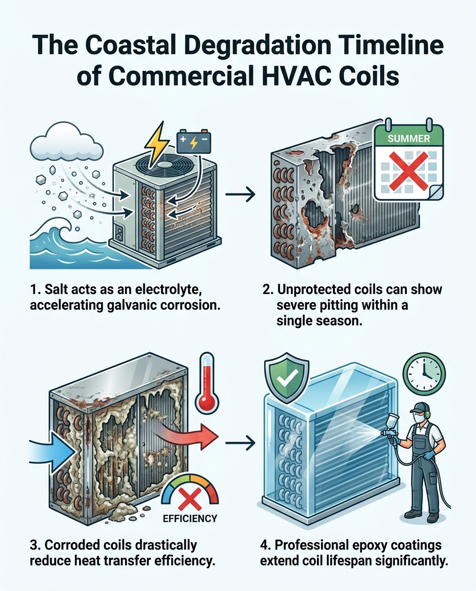 The Coastal Degradation Timeline of Commercial HVAC Coils