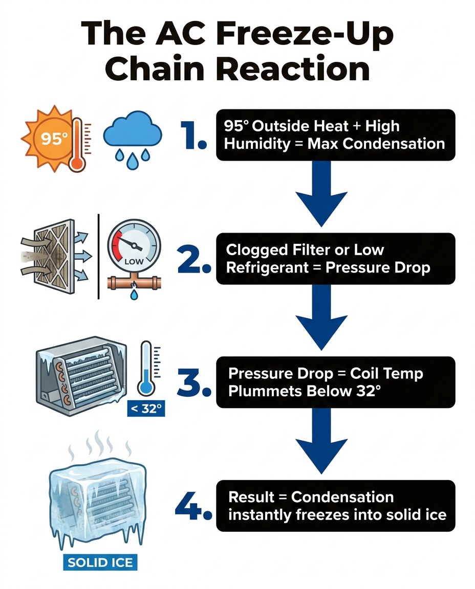 The AC Freeze-Up Chain Reaction