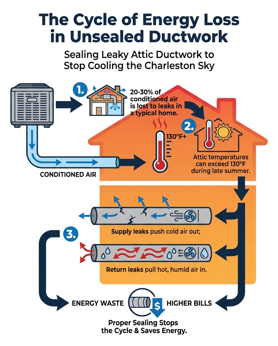The Cycle of Energy Loss in Unsealed Ductwork