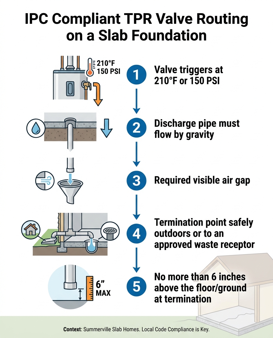 IPC Compliant TPR Valve Routing on a Slab Foundation