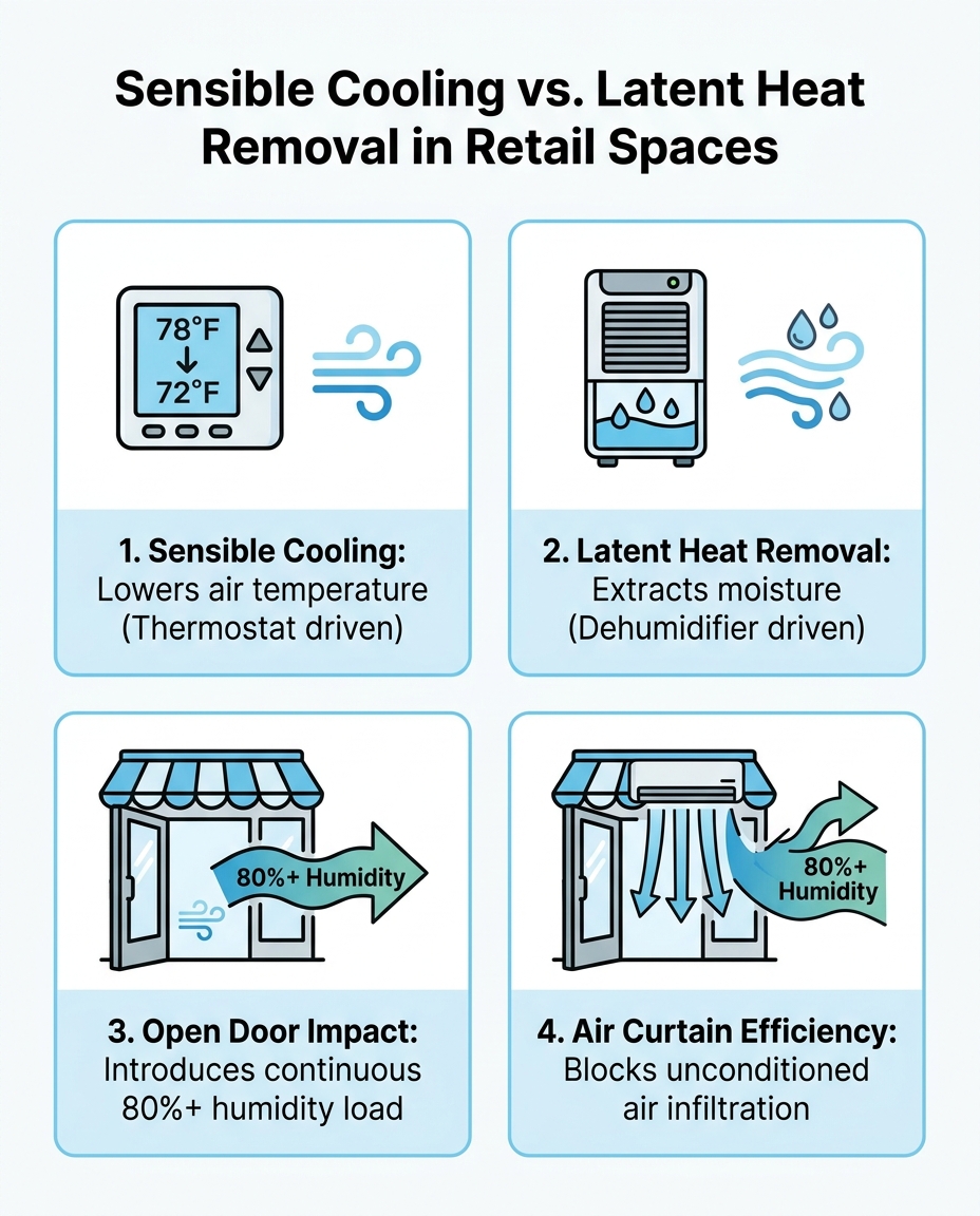 Sensible Cooling vs. Latent Heat Removal in Retail Spaces