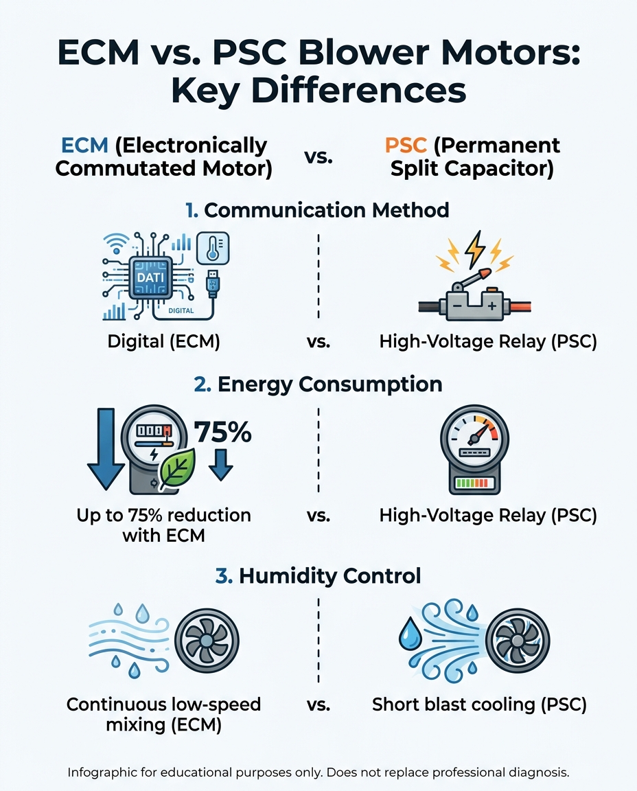 ECM vs. PSC Blower Motors: Key Differences