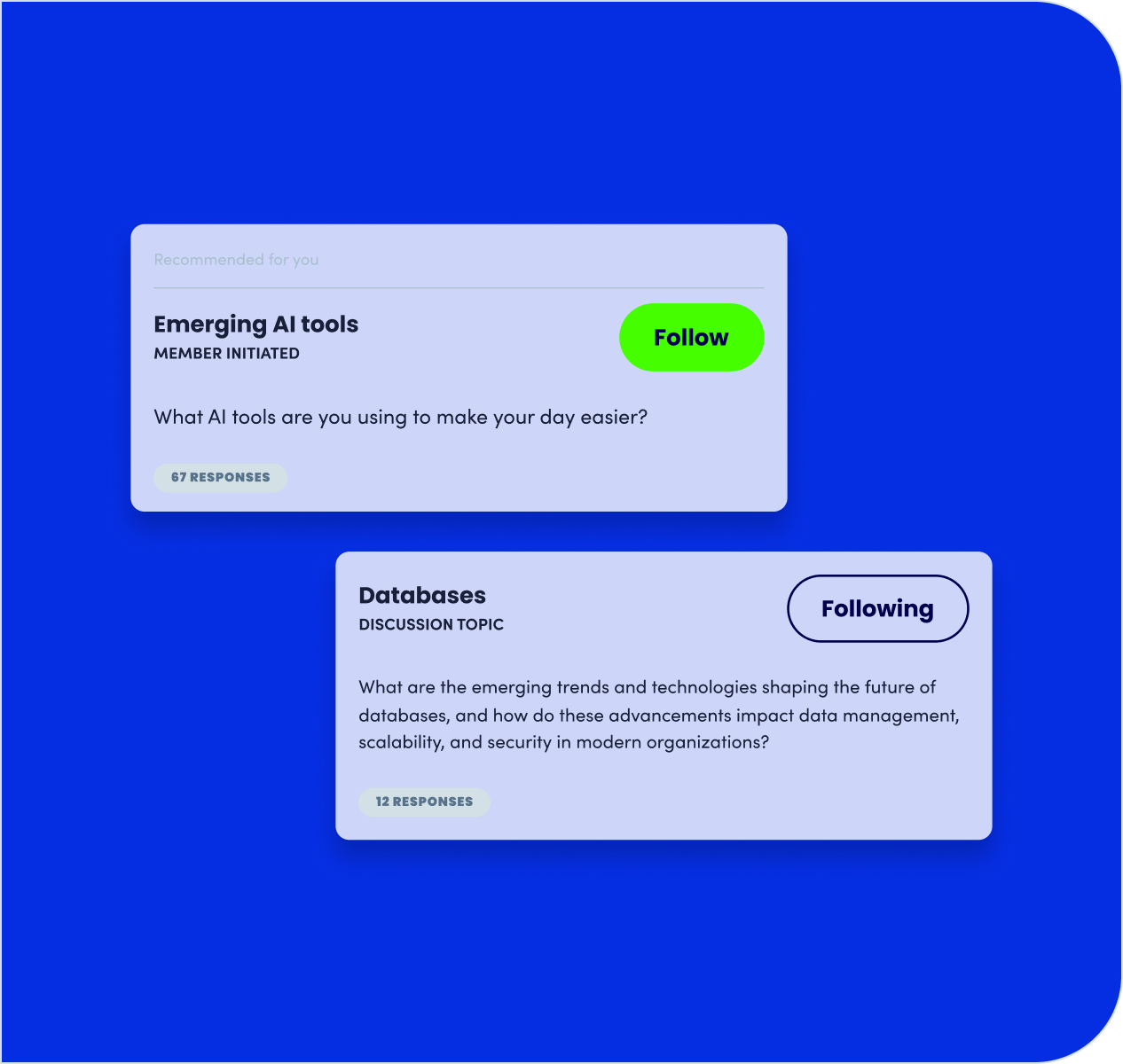 Recommended for you: Emerging AI tools to follow. What AI tools are you using to make your day easier? Databases discussion topics you are currently following.