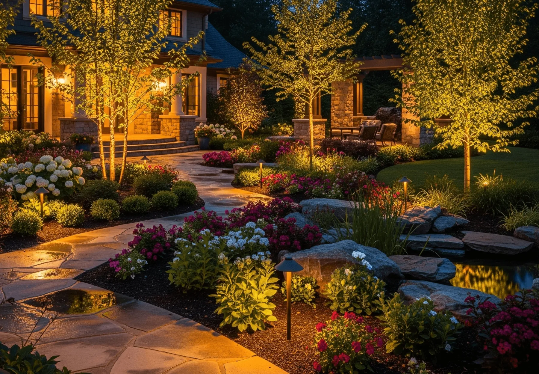 professional landscape lighting installation
