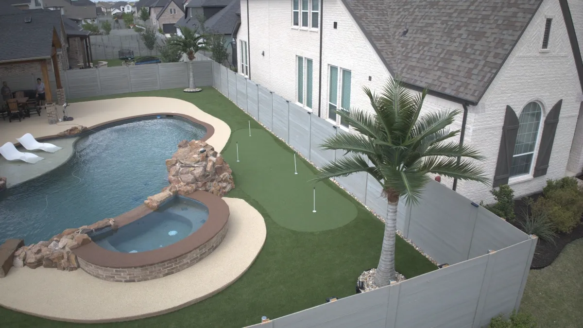 Final walkthrough of completed outdoor living space