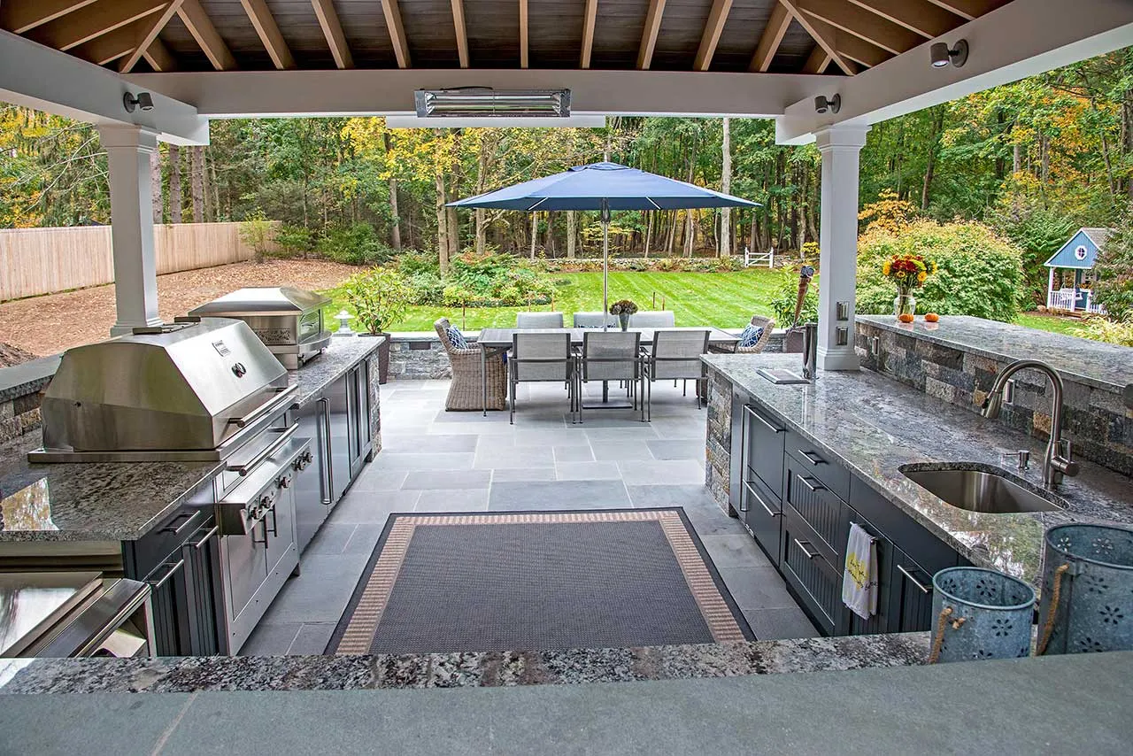 Outdoor kitchen installation in Fort Worth TX - custom grill island