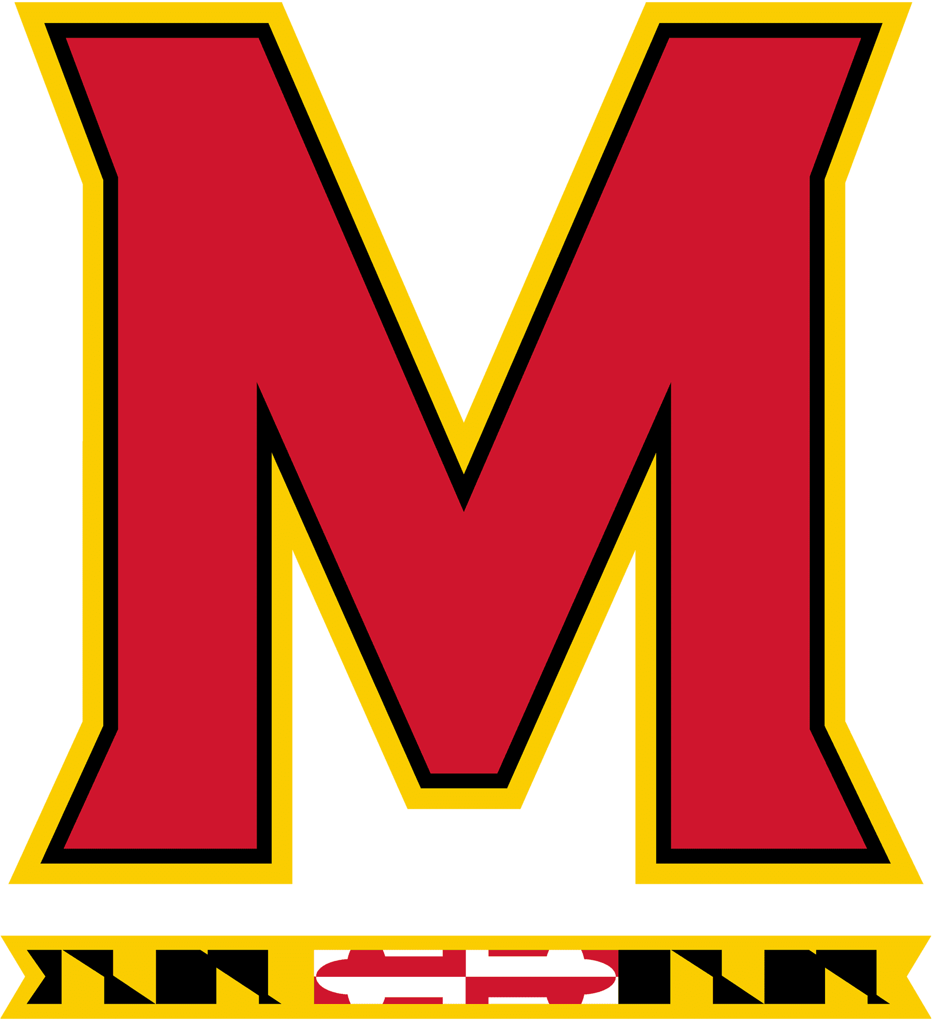University of Maryland logo: Red "M" with gold outline