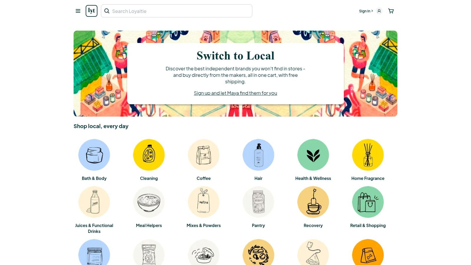 Screenshot from https://loyaltie.com