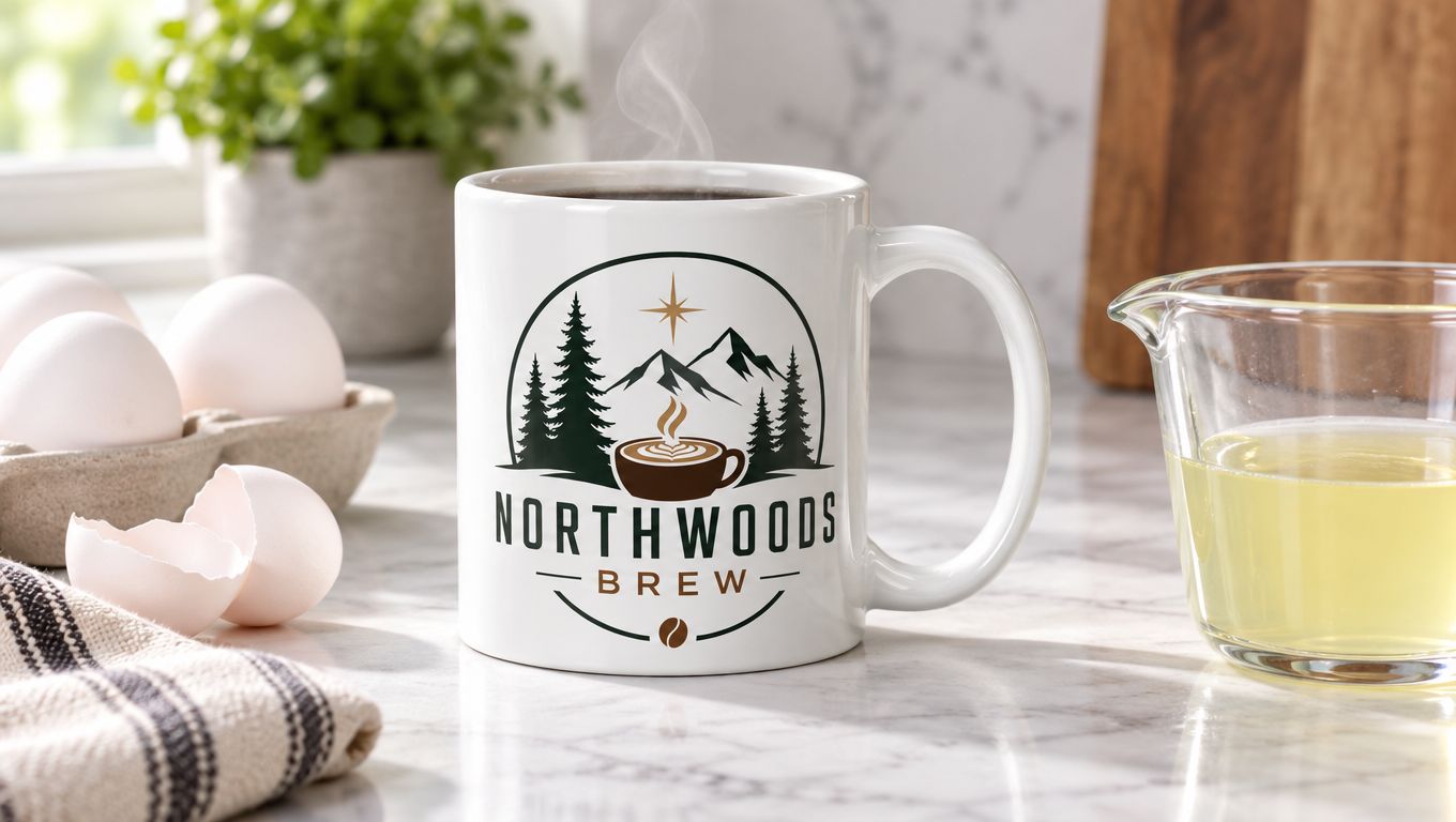Ceramic Coffee Mug, Glossy White, Lead & BPA-Free, Dishwasher & Microwave Safe, 11 oz | Northwoods Brew by Loyaltie